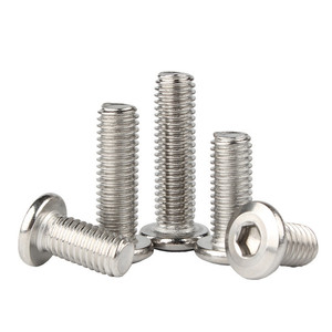 304 Stainless Steel M4 M5 M6 <b>Flat</b> Head Chamfered Hex Socket Furniture Connector Bolts <b>Screw</b> for Furniture Baby Bed Parts - Product Image 3