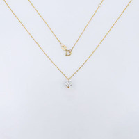 Collier pendentif en or 18 carats avec diamant de laboratoire pour femme, solitaire, minimaliste, polyvalent, délicat, chaîne de mode, bijoux fins