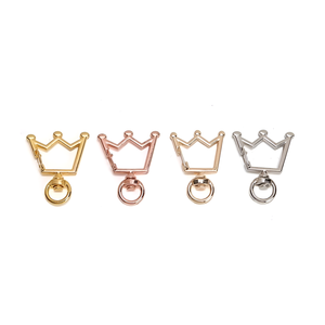 Gepersonaliseerde Retro Kroon Karabijnhaak Sleutelhanger Diy Roterende Veer Ontwerp Te Openen Zinklegering Gestanste Kleurbehoud Schattige Tas - Product Image 1