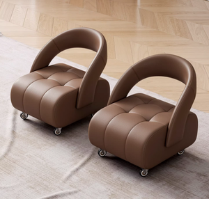 เก้าอี้ทรงสี่เหลี่ยมดีไซน์หรูหราทันสมัยสำหรับห้องนั่งเล่น พร้อมล้อเลื่อนอเนกประสงค์ เก้าอี้นั่งใส่รองเท้าขนาดเล็กพร้อมพนักพิงเบาะนุ่ม เก้าอี้อเนกประสงค์ - Product Image 2