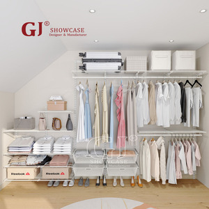 Custom libero combinazione guardaroba moderno bianco portatile armadi vestiti <span class=keywords><strong>armadio</strong></span> sistema di acciaio mobili per soggiorno - Product Image 6