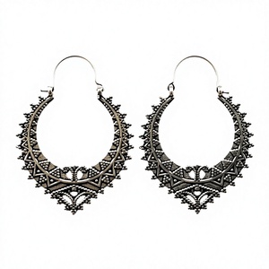 Pendientes de aro de 4cm chapados en plata de ley 925 sólida, joyería Lisa para regalo de fiesta de boda - Product Image 3