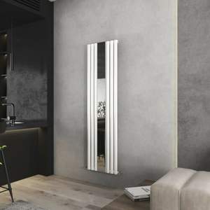 Radiatore di Design Verticale Antracite 1800x500mm con Specchio Ovale <span class=keywords><strong>per</strong></span> Soggiorno e Bagno - Product Image 5