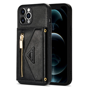 Fente pour carte PU étui de téléphone portable fermeture éclair portefeuille sac à main étui de téléphone bandoulière étui de téléphone portable pour <span class=keywords><strong>iphone</strong></span> 16 15 14 13 <span class=keywords><strong>12</strong></span> - Product Image 2