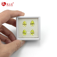 Zircone cubique synthétique de haute qualité 5A, vert pomme, forme poire, pierre précieuse en vrac, 4*6mm-8*12mm, poli, excellente taille, en stock