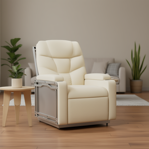 Sillón Reclinable de Masaje de Tela Crema, Masaje Corporal Completo, Enchufable, para Uso Doméstico - Product Image 2