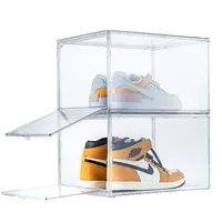 Kotak Penyimpan Sepatu Plastik Tetes Depan, Kotak Wadah Sepatu Akrilik Transparan Dapat Ditumpuk Display Kotak Sepatu Grosir