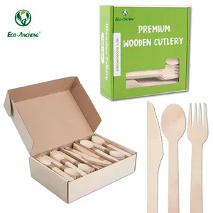 Posate biodegradabili legno usa e getta utensili cucchiaio coltello forchetta Set