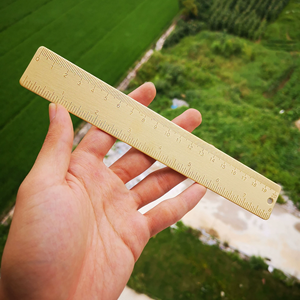 Righelli in Ottone Personalizzati con Logo, 12/15/20/30cm, Strumento da Disegno in Rame per Ufficio, Materiale Metallico - Product Image 3