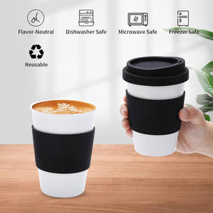 Пустая керамическая кружка с силиконовой крышкой - Product Image 6