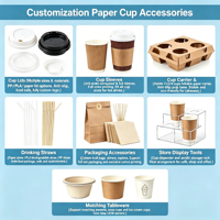 Gobelets en papier jetables à paroi simple avec couvercles 4oz, gobelets à café en papier pour boissons chaudes, revêtement PE