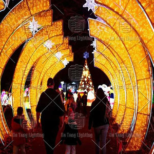 Lumières de tunnel circulaires superposées pour Noël, étanches IP65, pour créer un passage lumineux moderne pour les places publiques, les centres de villégiature et la Saint-Valentin - Product Image 2
