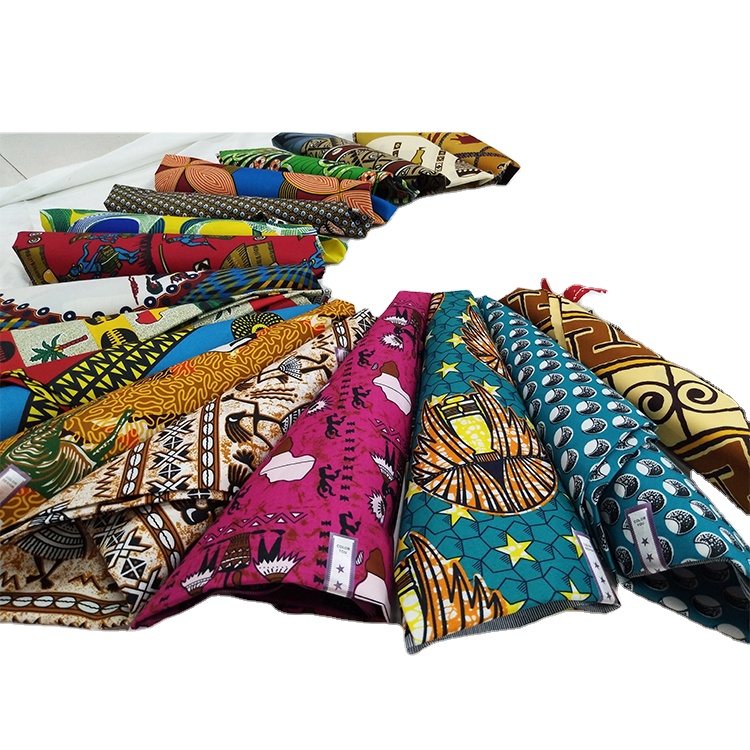 Stock et personnalisé imprimé 100% coton ou polyester cire véritable super africain Nigeria ankara tissus