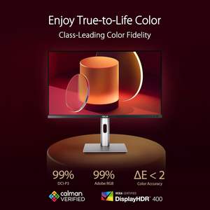 จอภาพ Asus ProArt ขนาด 27 นิ้ว 4K UHD HDR ระดับมืออาชีพ หน้าจอ IPS พร้อมพอร์ต USB-C และการรับรอง Calman สำหรับงานออกแบบและตัดต่อวิดีโอ - Product Image 6