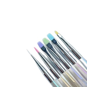 Pinceau à ongles transparent Aurora de haute qualité, nouveau design professionnel, 6 pièces/ensemble, pinceau professionnel pour la peinture d'art des ongles en salon - Product Image 6