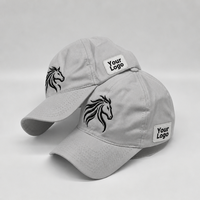 Casquette de baseball en sergé de coton gris clair de haute qualité, 6 panneaux, avec logo brodé personnalisé, fabrication OEM, broderie personnalisée, vente en gros