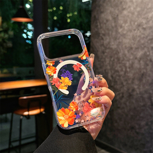 เคสแม่เหล็กรูปใบไม้ดอกไม้ใสมากสำหรับ <span class=keywords><strong>iPhone</strong></span> 17 16E 16 15 14 PLUS 13 <span class=keywords><strong>12</strong></span> <span class=keywords><strong>PRO</strong></span> MAX ฝาครอบใสกันกระแทกแบบไร้สาย - Product Image 6