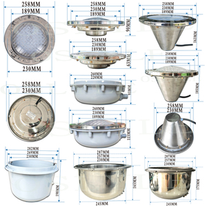 10-inch IP68 <span class=keywords><strong>LED</strong></span> hồ bơi ánh sáng ấm Trắng thủy tinh màu xanh cơ thể 316 thép không gỉ PAR56 cho mặt đất hồ bơi dưới nước chiếu sáng - Product Image 4