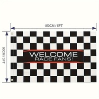 Drapeau de bienvenue à carreaux pour les courses, bannière en polyester rayée pour les fans de course, décoration carrée pour la maison et les événements en plein air