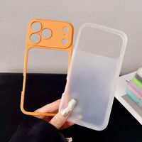 Pour iPhone 17 : Coque Macaron colorée avec grande fenêtre, transforme instantanément votre téléphone en un écran intégral, découpe précise, finition givrée, cadre coloré.