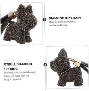 Rhinestone Hanging Pendant Dog Key Ring Backpack Hanging Dog Cartoon Sparkling Design Small Gift for Car Keychain Decoration - Product Image 6
