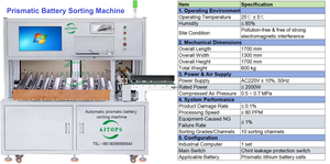 Máquina Clasificadora Automática de Celdas Prismáticas AITOP-1000 con Escaneo de Código de Barras, Precisión y Eficiencia, Probador de Clasificación OCV para Baterías Prismáticas - Product Image 2