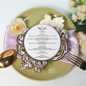 บัตรเมนูงานแต่งงานฟอยล์สีทองตรารอยัลออกแบบโลโก้ได้ตามต้องการ - Product Image 2