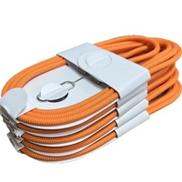 Cable de Carga Rápida Tipo-C de 60W y 5A, Trenzado de Nailon Naranja, Conductor de Cobre Puro BZ-i17 OEM/ODM para iPhone y Banco de Energía