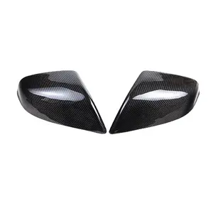 适用于特斯拉Model S 2014-2019的光泽黑色碳棒镜盖