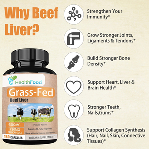 Custom Label Grass Fed Beef Liver Capsules Contains Bovine Liver Grow Stronger Joints Ligaments Tendons Immune Support Capsules - Product Image 4