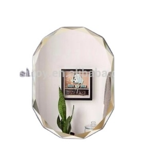 Hot Sale Silver Beveled <b>Mirror</b> 4mm Diamond Cut Edge Oval Glass Versatile <b>Mirrors</b> - Product Image 1