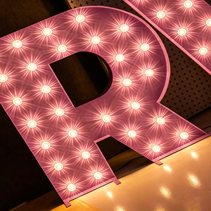 Customizable large LED letter lights in green and white for indoor and outdoor <b>decorative</b> <b>lighting</b>, suitable for wedding parties - Product Image 2
