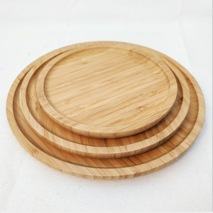 Plato de fruta de cena de bambú ecológico/bandeja de postre diseño grabado de diferentes tamaños y formas para acampar MOQ 10 piezas - Product Image 3