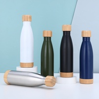 Nouvelle Tasse Isotherme en Acier Inoxydable 304 avec Fond et Couvercle en Bambou, Design Simple et Tendance pour Sports de Plein Air 6-12