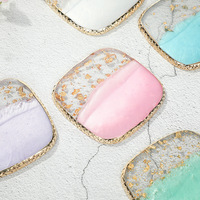 Palette de nail art Gold Edge avec couvercle transparent, plateau de mélange coloré pour outils de manucure