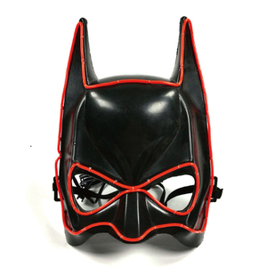 Halloween <span class=keywords><strong>Batman</strong></span> nửa mặt nạ có thể sạc lại LED Light-Up Đảng EL dây mặt nạ PVC trang trí nửa mặt nạ - Product Image 4