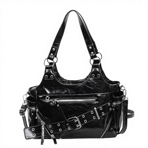 Bolso Tote de Nuevo Estilo, Bolso de Motocicleta de Cuero Suave Encerado, de Gran Capacidad, con una Sola Correa, Impermeable y Versátil - Product Image 1