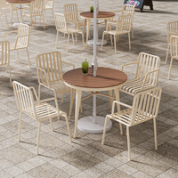 Ensemble de chaises de table modernes en métal Mobilier d'extérieur imperméable pour café Loisirs Thé au lait Boutique Plage Cour Utilisation pour célébrités