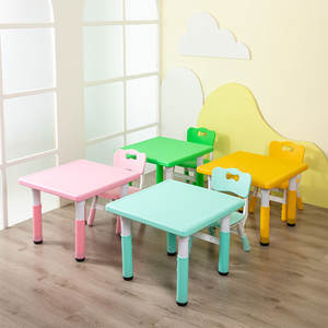 Mobilier de salle de classe pas cher prix maternelle enfants bureau et chaise ensemble école enfants en plastique Table carrée - Product Image 2