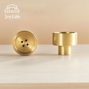 Poignée à <span class=keywords><strong>bouton</strong></span> en laiton à trou unique <span class=keywords><strong>pour</strong></span> <span class=keywords><strong>commode</strong></span> de chambre à coucher moderne minimaliste, armoire, cuisine nordique, <span class=keywords><strong>tiroir</strong></span>, poignée dorée - Product Image 1