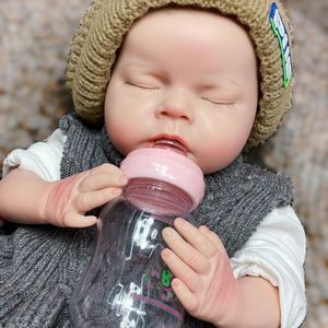 ตุ๊กตาซิลิโคนทั้งตัวขนาด 20 นิ้ว <span class=keywords><strong>เด็ก</strong></span><span class=keywords><strong>ผ</strong></span>ู้หญิงเหมือนจริง ท่าทางกำลังหลับ ทารกแรกเกิดแบบรีบอร์น สามารถเปิดปากได้ ของเล่นทำมือ - Product Image 3