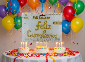 DORADO Foil <b>Balloon</b> Feliz Cumpleanos 3Pcs Metallic Birthday Party <b>Decoration</b> - Product Image 2