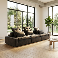Ensemble de canapés modulaires sectionnels modernes et durables à profil bas avec rembourrage en tissu et éponge, compressé sous vide pour cinéma maison au sol
