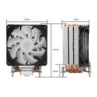 Radiateur CPU à 6 caloducs personnalisé en direct d'usine, double ventilateur, dissipateur thermique silencieux haute performance, LGA1700 12V, refroidisseur CPU pour ordinateurs de bureau