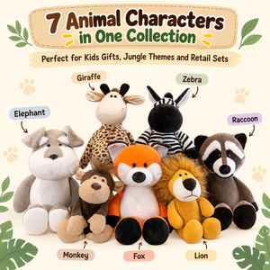 Juguetes de Peluche de Animales de la Selva Personalizados, León, Zorro, Mono, Mapache, Perro, 25cm 35cm, OEM ODM, Proveedor Mayorista de Regalos, Fabricante - Product Image 2