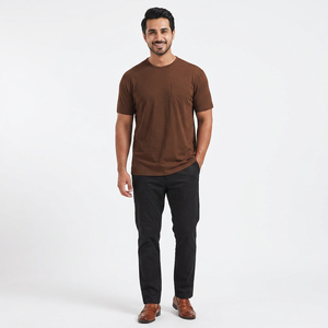 T-shirts pour hommes de qualité supérieure, à manches courtes, légers, coupe classique, doux, décontractés, col rond, respirants, lavés, personnalisables - Product Image 1