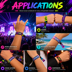 Braccialetto in tessuto personalizzato con logo per eventi sportivi, festival musicali, feste e biglietti d'<span class=keywords><strong>ingresso</strong></span> - Product Image 3