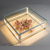 Piste de Danse LED Transparente Moderne, Lumière Décorative pour Mariage, Estrade de Défilé Carrée, Scène d'Événements et de Mariages