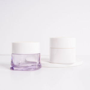 50ml PET Plastic Square Bottom Cosmetic Packaging With Lid Empty custom Luxury Cream Jar