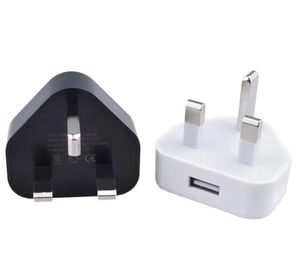 อะแดปเตอร์แปลงไฟสีดำขาว 5V 1A 2A ปลั๊กแบบ UK 5v1 มาตรฐาน UK รุ่นฮ่องกง ช่องเสียบ USB - Product Image 2